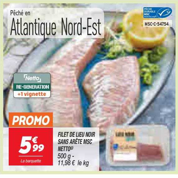 Filet De Lieu Noir Sans Arête Msc Netto