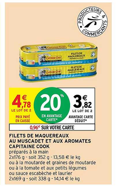 filets de maquereaux au muscadet et aux aromates capitaine cook