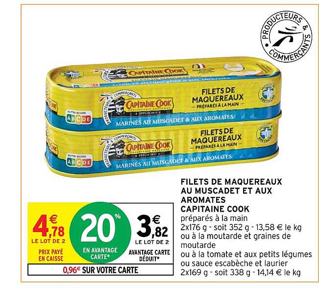 filets de maquereaux au muscadet et aux aromates capitaine cook