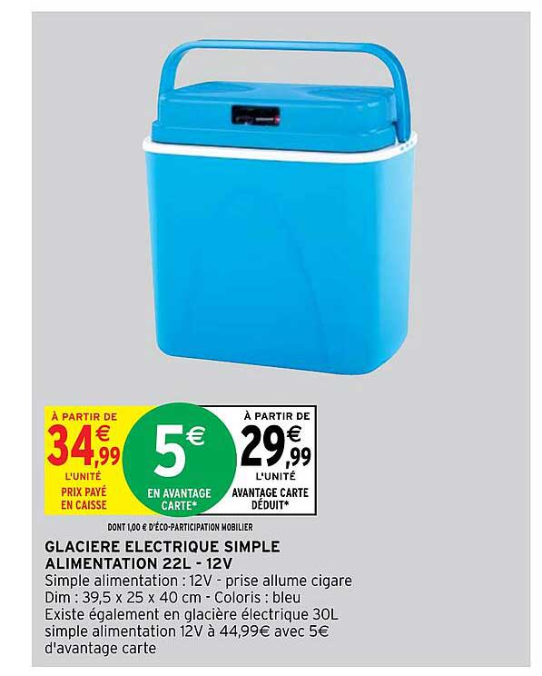glacière électrique simple alimentation 22l - 12v