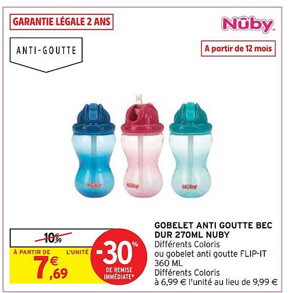 gobelet anti goutte bec dur 270ml nûby