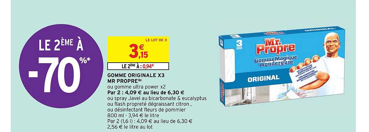 gomme originale x 3 mr propre