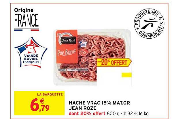 haché vrac 15% mat.gr. jean rozé