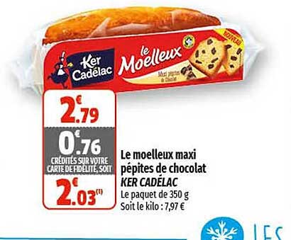 Le Moelleux Maxi Pépites De Chocolat Ker Cadélac