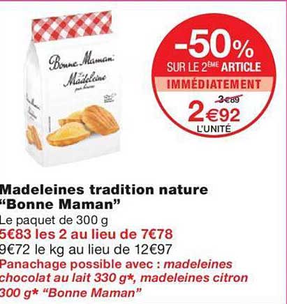 madeleines tradition nature "bonne maman"