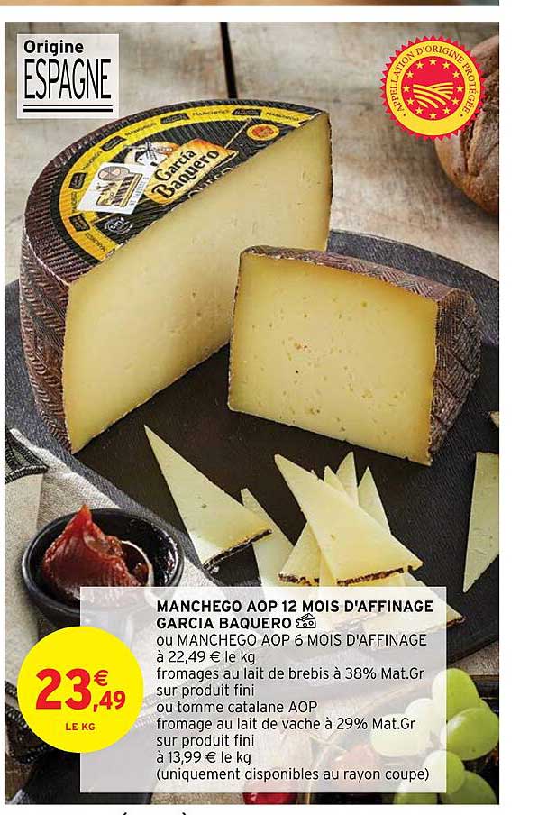 manchego aop 12 mois d'affinage garcia baquero