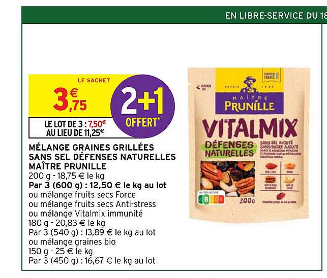 mélange graines grillées sans sel défenses naturelles maître prunille