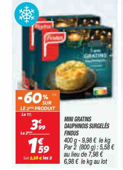 Mini Gratins Dauphinois Surgelés Findus
