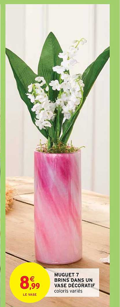 muguet 7 brins dans un vase décoratif