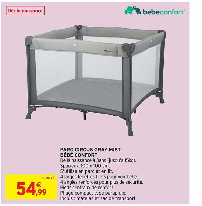 parc circus gray mist bébé confort