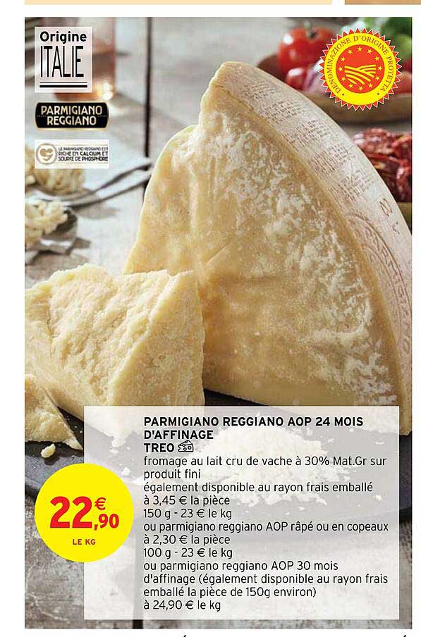 parmigiano reggiano aop 24 mois d'affinage tréo