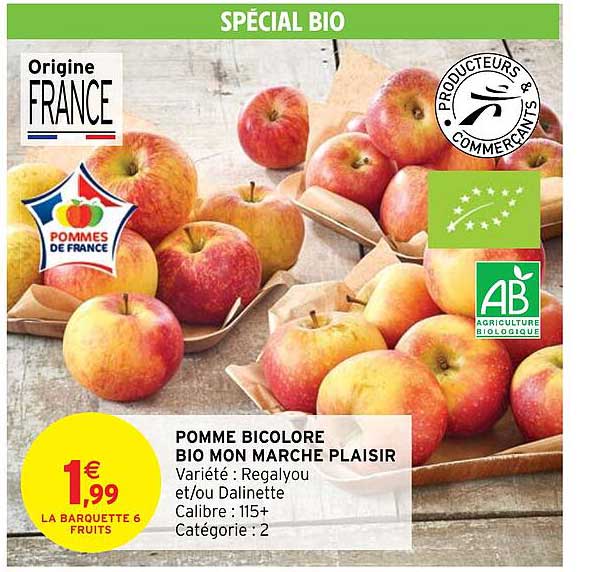 pomme bicolore bio mon marché plaisir