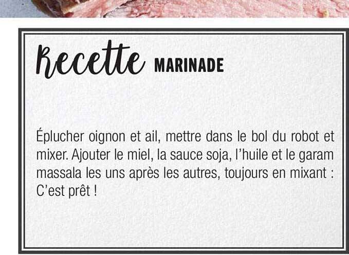 Recette Marinade