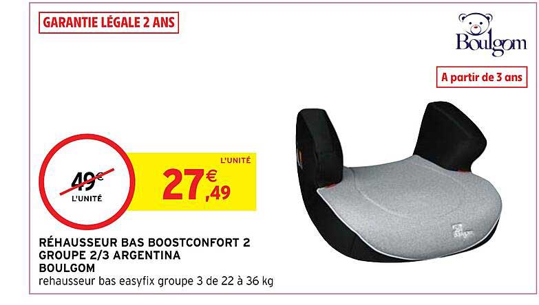 rehausseur bas boostconfort 2 groupe 2-3 argentina boulgom