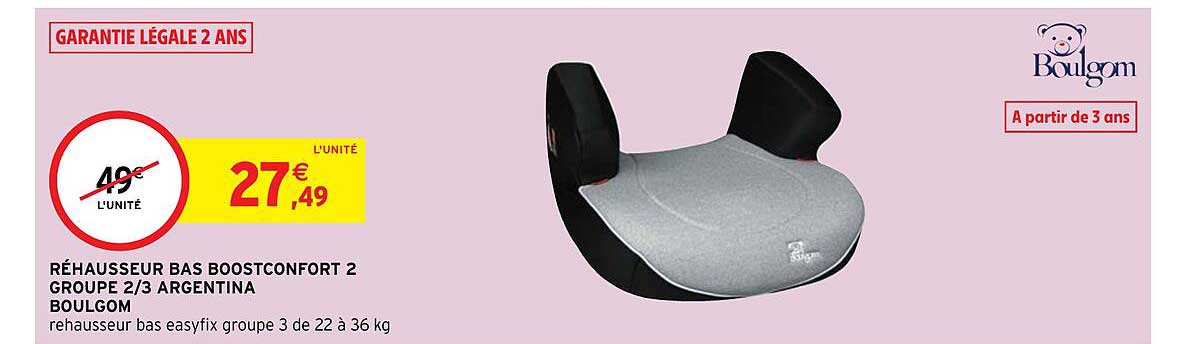 rehausseur bas boostconfort 2 groupe 2-3 argentina boulgom