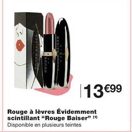 rouge à lèvres évidemment scintillant "rouge baiser"