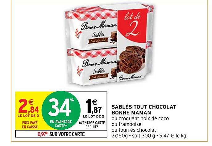 sablés tout chocolat bonne maman