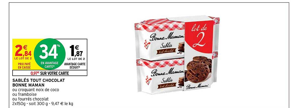 sablés tout chocolat bonne maman