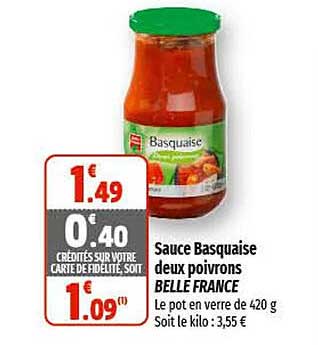 sauce basquaise deux poivrons belle france
