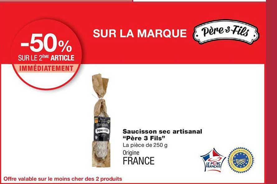 saucisson sec artisanal "père 3 fils"