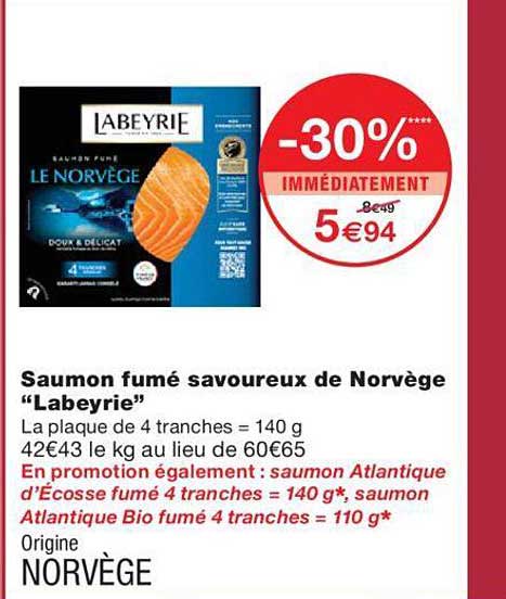 Saumon Fumé Savoureux De Norvège "labeyrie"