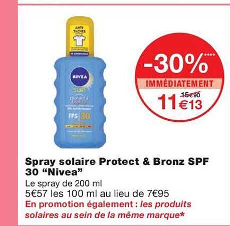 spray solaire protect & bronz spf 30 "nivea"