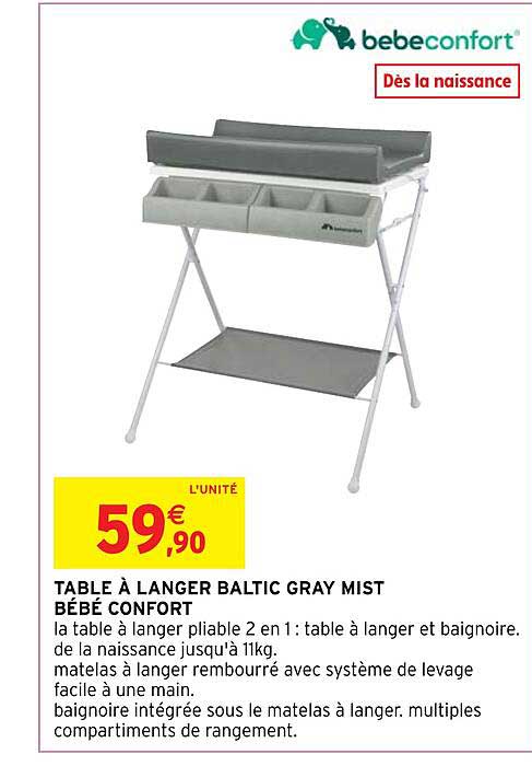 table à langer baltic gray mist bébé confort