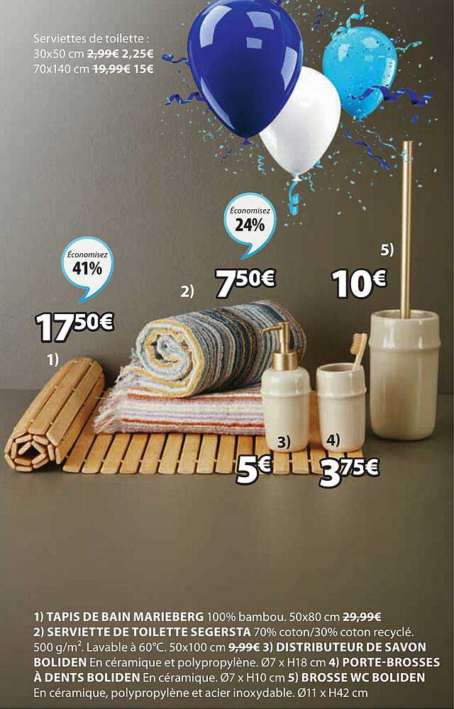 tapis de bain marieberg, serviette de toilette segersta, distributeur de savon boliden, porte-brosses à dents boliden, brosse wc boliden