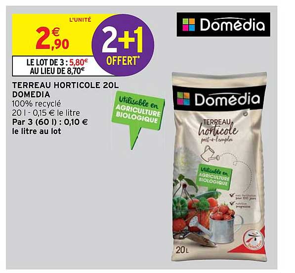 Terreau Horticole 20l Domédia