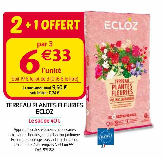 terreau plantes fleuries ecloz