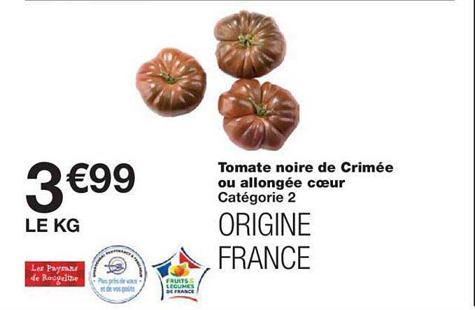 Tomate Noire De Crimée Ou Allongée Coeur