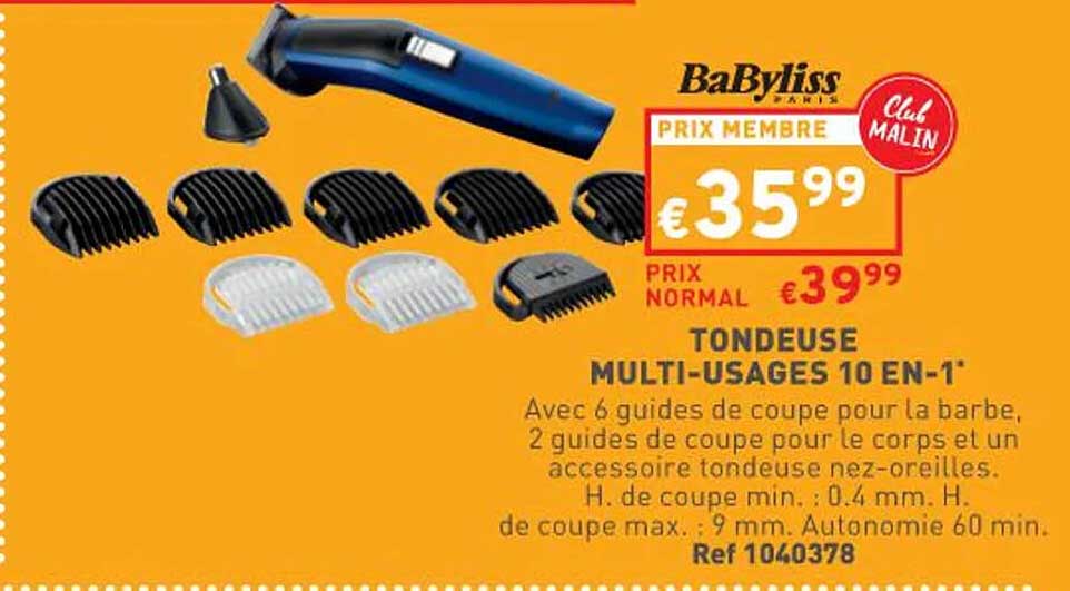 tondeuse multi-usages 10 en 1 babyliss