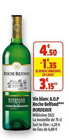 vin blanc a.o.p. roche belfond bordeaux