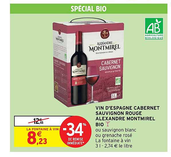 vin d'espagne cabernet sauvignon rouge alexandre montmirel bio