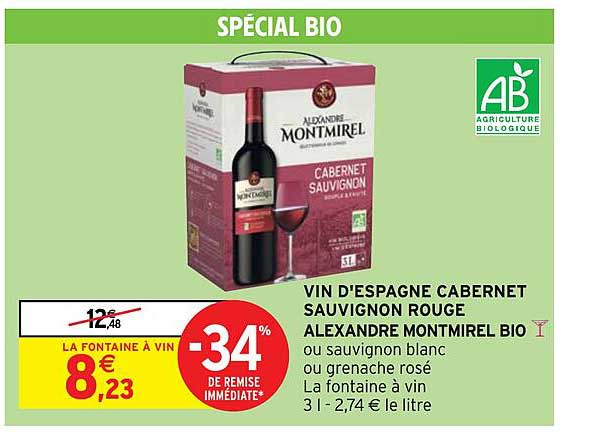 vin d'espagne cabernet sauvignon rouge alexandre montmirel bio
