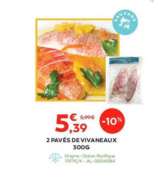 2 paves de vivaneaux 300g