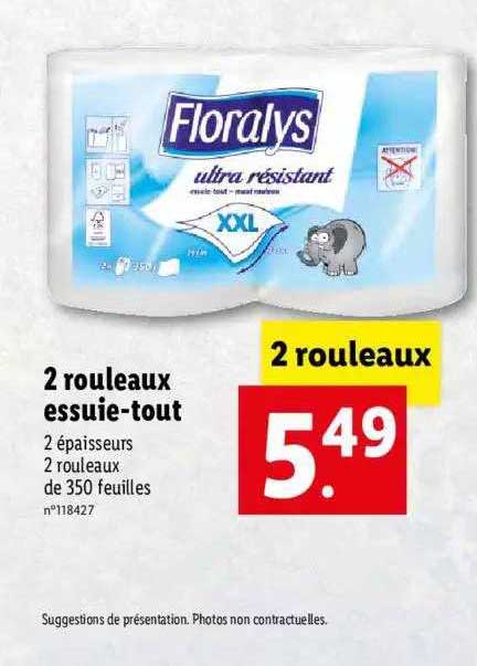 2 rouleaux essuie-tout