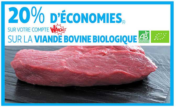 20% d'economies sur votre compte sur la viande bovine biologique