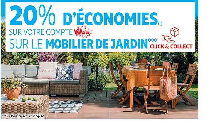 20% d'economies sur votre compte sur le mobilier de jardin