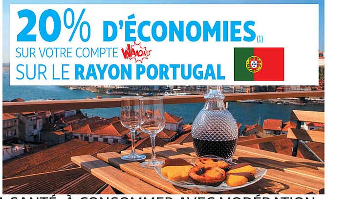 20% d'economies sur votre compte sur le rayon portugal