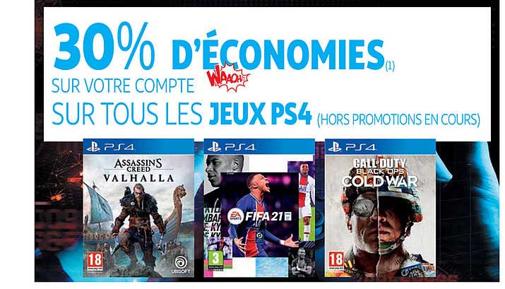 20% d'economies sur votre compte sur tous les jeux ps4