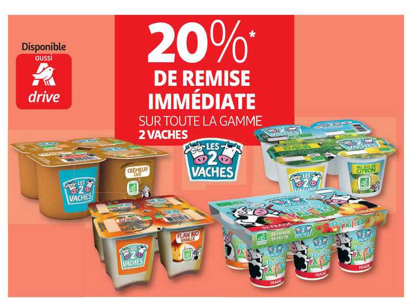 20% de remise immediate sur toute la gamme 2 vaches