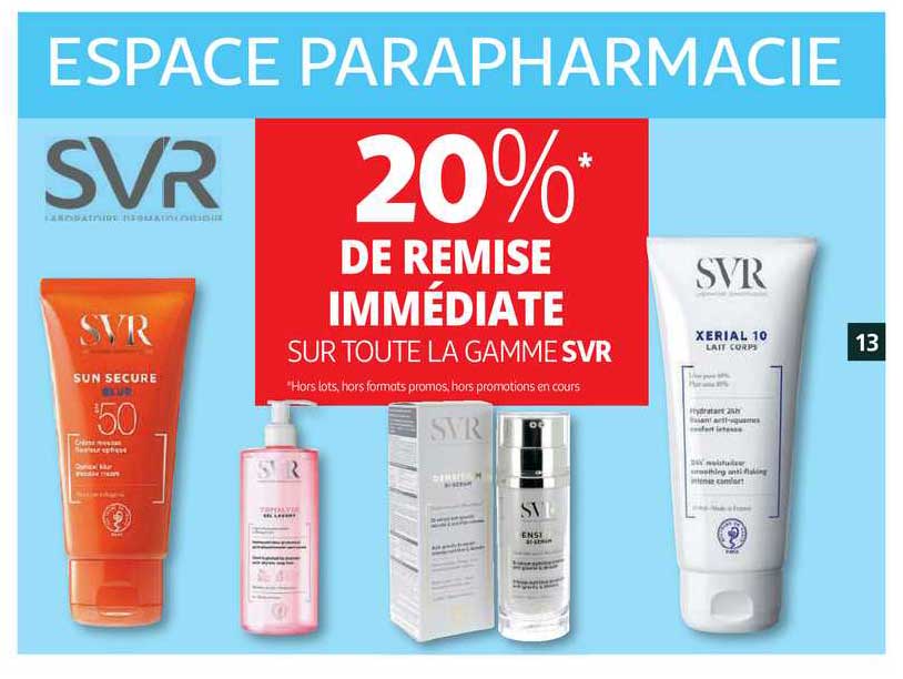 20% de remise immediate sur toute la gamme svr