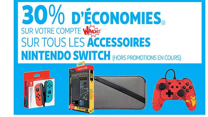 30% d'economies sur votre compte sur tous les accessoires nintendo switch