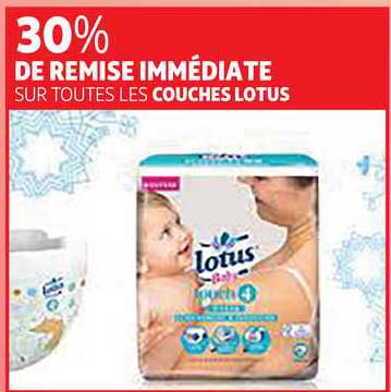 30% de remise immediate sur toutes les couches lotus