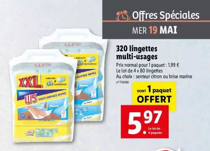 320 lingettes multi-usages