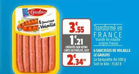 6 Saucisses De Volaille Le Gaulois