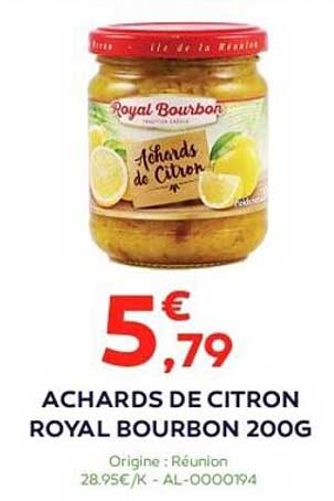 achards de citron royal bourbon 200g