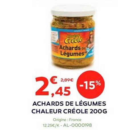 achards de legumes chaleur creole 200g