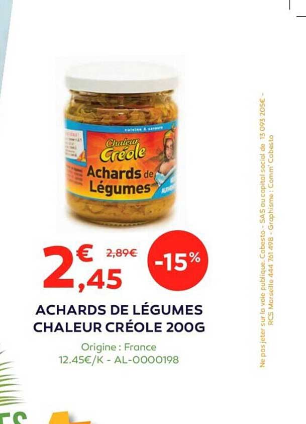 achards de legumes chaleur creole 200g